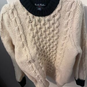 Brooks Brothers Cream Cable Knit Sweater